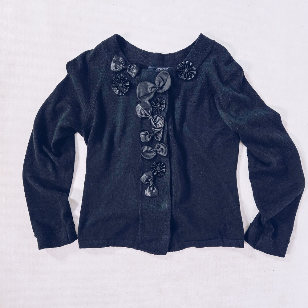 Chadwicks Bow Accent Cardigan - Picture 4 of 10